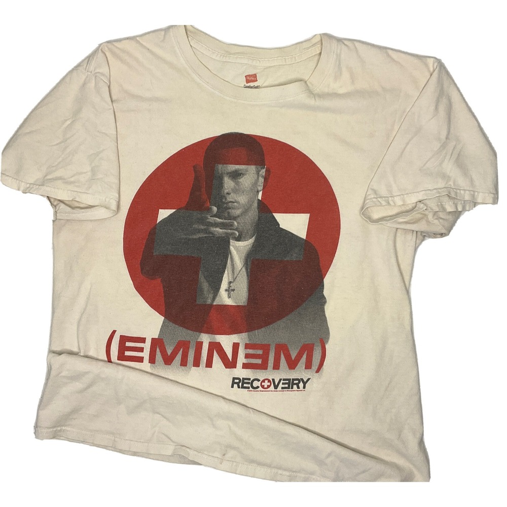 Vintage Eminem Recovery Tour T-Shirt Mens M Black 2010 Rap Hip Hop Graphic Tee